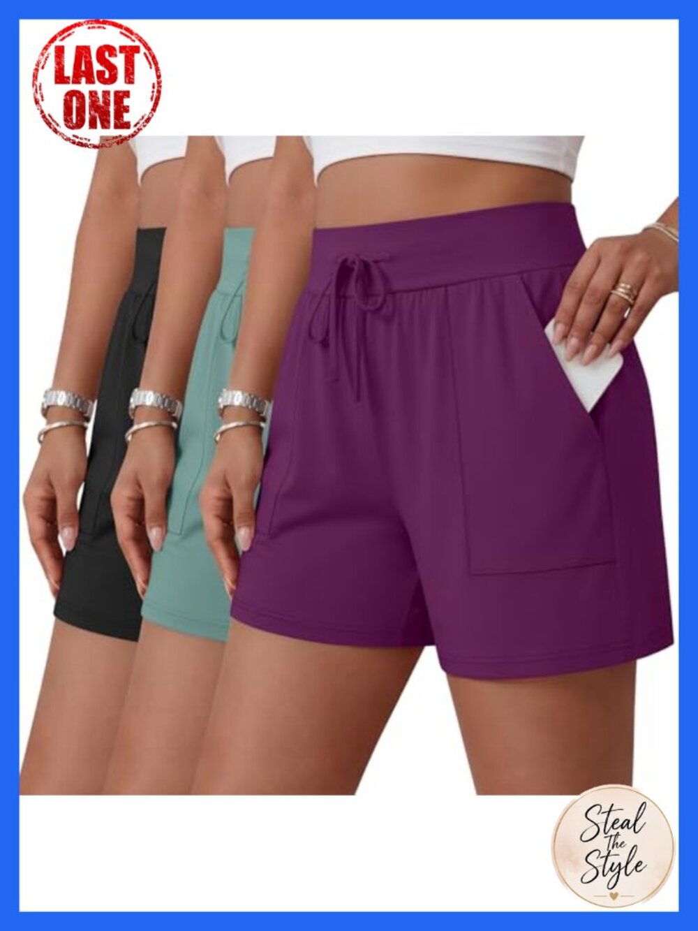 Plus Size Drawstring Shorts 3 Pack Comfy Athletic Lounge